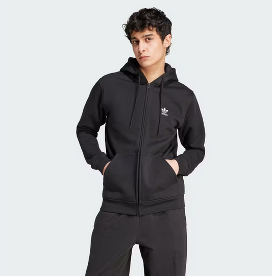 Ζακέτα Adidas Trefoil Essentials Full-Zip Hoodie Μαύρο