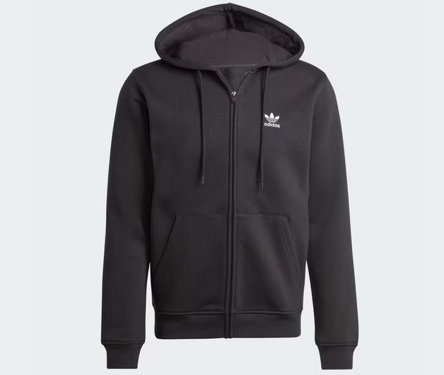 Ζακέτα Adidas Trefoil Essentials Full-Zip Hoodie Μαύρο